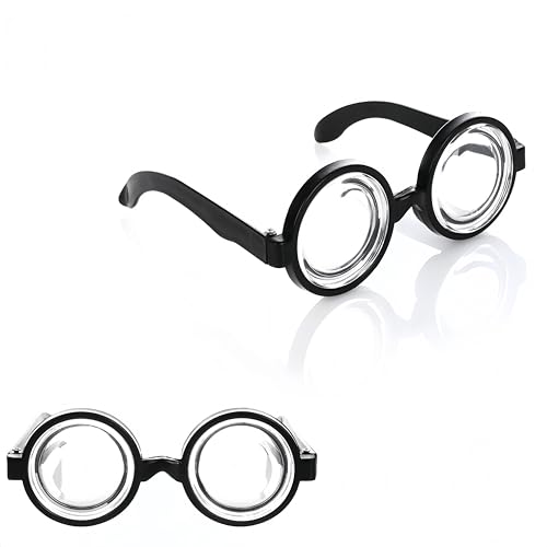 Heyumybit Nerd Brille Schwarz,Runde Brille für Erwachsene,Retro Runde Brillen,Dicke Lustige Streber Brille für Karneval,Fasching,Mottoparty,Verkleidung,Accessoire