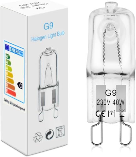 BROTOU 4er Pack G9 Halogenlampen, G9 Halogen Leuchtmittel 40W 230V 2800K Dimmbare Halogen Glühbirnen für Backofenlampe Mikrowellen Herd Deckenleuchten