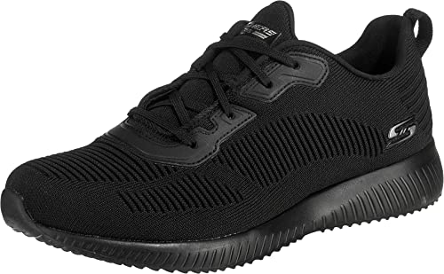 Skechers Damen BOBS Squad Tough Talk Sneaker, Black Engineered Knit/Trim, 39 EU