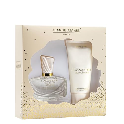 JEANNE ARTHES – Geschenkset für Frauen – Cassandra Roses Blanches – Eau de Parfum 100 ml + Körpermilch 150 ml – Duftnote Amber Santal – Hergestellt und verpackt in Frankreich