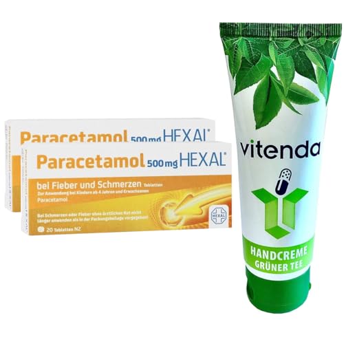 Paracetamol Hexal 2x20 Tabletten inclusive einer Handcreme von vitenda