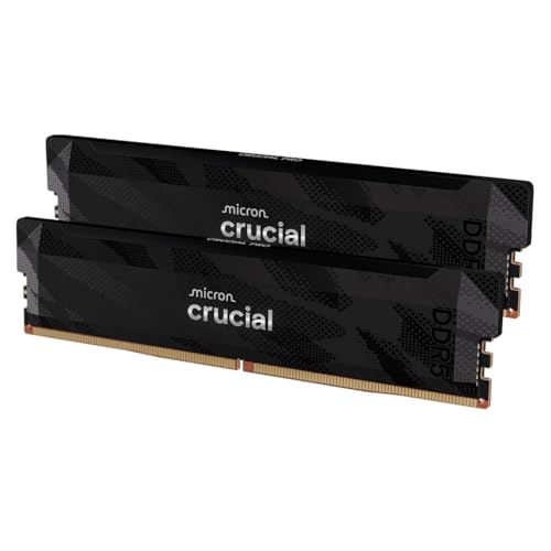 Crucial Pro DDR5 RAM 32GB Kit (2x16GB) 6400MHz CL32, Gaming PC Arbeitsspeicher, Intel XMP 3.0 / AMD Expo, Schwarz - CP2K16G64C32U5B