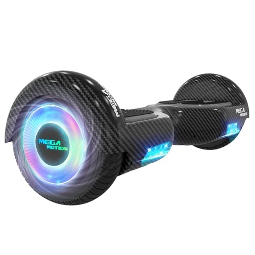 MEGA MOTION Hoverboards für Kinder, 6.5 Zoll Zweirad Selbstbalancierendes Hoverboards mit Bluetooth Lautsprecher, Kommt mit cool leuchtendem Rad, mit LED-Leuchten, Geschenk für Kinder und Jugendliche