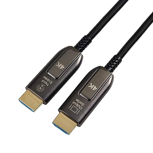 Amazon Basics Glasfaser-HDMI-Kabel, umflochten, Hochgeschwindigkeitskabel, 10 m, Schwarz