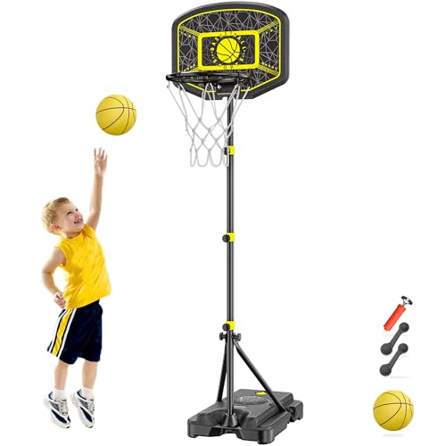 GILIKOKO Basketballkorb mit Ständer Basketballkorb Set 110-190 cm höhenverstellbares Outdoor und Indoor Spielzeug für Kinder