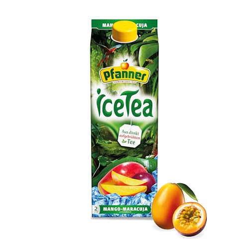Pfanner IceTea Mango-Maracuja – Direkt aufgebrühte Schwarzteesorten mit Mango- und Maracujasaft (1 x 2 l)