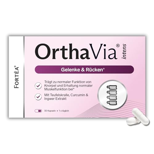 FORTEA® - Gelenk Kapseln in Apothekenqualität - OrthaVia - Unterstützung für Gelenke & Rückenfunktion - Komplex für Gelenke, Knochen & Muskeln mit u.a Magnesium & Zink - 30 Stück