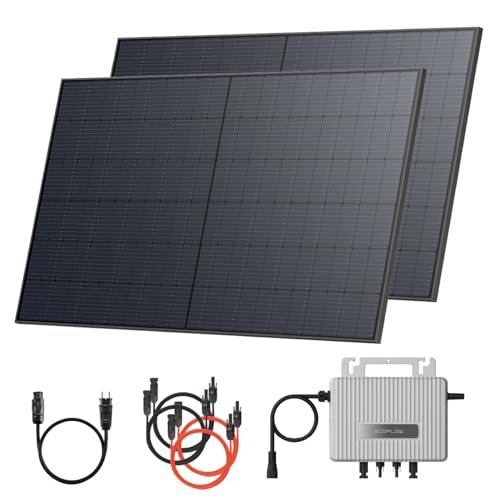 Solarway® 1000Wp / 800W Balkonkraftwerk komplett Steckdose - neuester EcoFlow Stream 800 Watt Wechselrichter - Solaranlage Komplettset - 500W bifaziale Black Solarmodule & EcoFlow & Zubehör