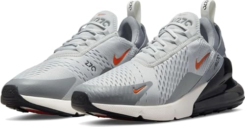 NIKE Air Max 270 Sneaker Schuhe (Grey/orange, EU Schuhgrößensystem, Erwachsene, Numerisch, M, 40)