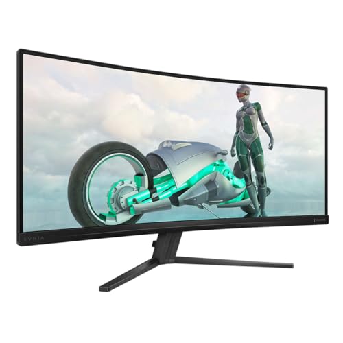 PHILIPS Evnia 34M2C3500L 34 Zoll Curved, UW-QHD Gaming Monitor, 180Hz, Fast VA Panel, 1ms GtG, HDR10, FreeSync Premium (3440x1440 HDMI 2X 2.0) Dunkelgrau