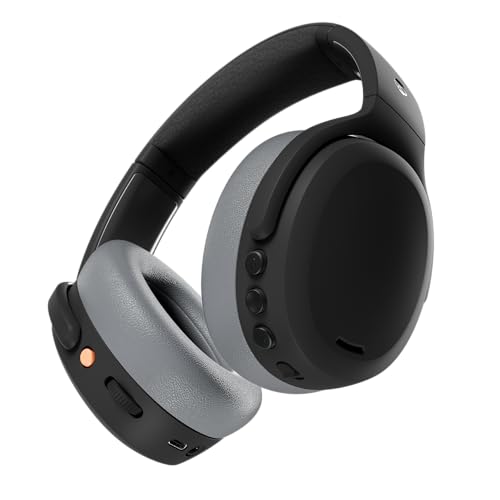 Skullcandy Crusher ANC 2 Over-Ear Noise Cancelling Wireless Kopfhörer mit sensorischem Bass, 50 Std. Akku, Skull-iQ, Alexa-fähig, Mikrofon, funktioniert mit Bluetooth-Geräten, Asphalt AMZ