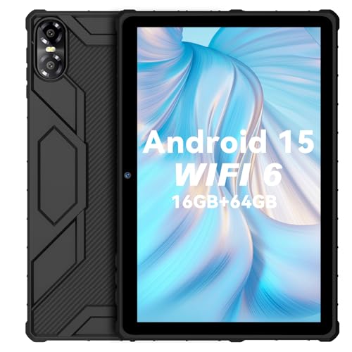 PRITOM 10 Zoll Android 15 Tablet PC mit 16GB RAM 64 GB ROM, 1024GB Expand, Octa core, 5G WiFi, Dual Kamera, Bluetooth, 10