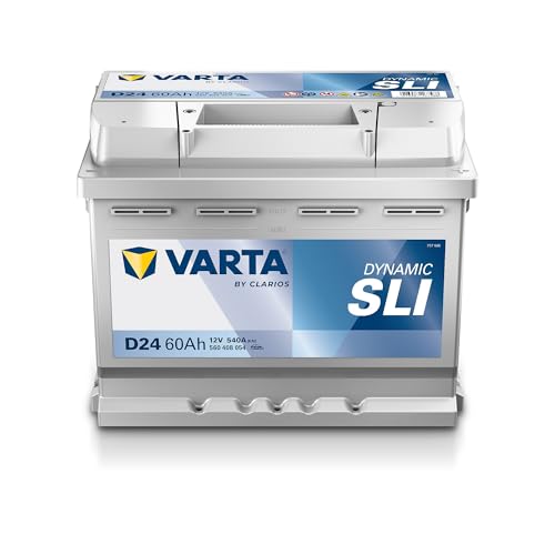VARTA Automotive DYNAMIC SLI (D24) 12V 60Ah 540A - Nassbatterie KFZ mit Standardausstattung & ohne Start-Stopp System - Starterbatterie für einfachen Energiebedarf - Bleisäurebatterie wartungsfrei