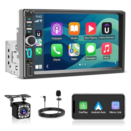 WERESOUND 1 DIN Autoradio mit Bildschirm - Wireless CarPlay & Android Auto