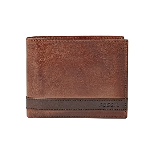 Fossil Brieftasche für Herren Quinn, 100% Leder Bifold braun 11,4 cm L x 2,5 cm B x 9,5 cm H ML3653200