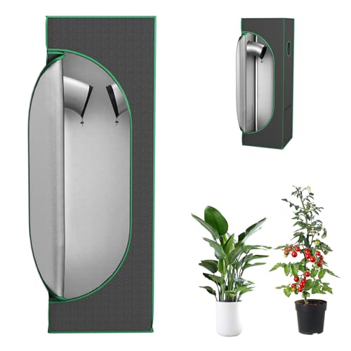 MAYTIIMO Growzelt Pflanzenzuchtzelt Indoor Anbauzelt 40x40x120 cm Grow Tent mit Reflektierender Innenfolie 600D Oxford-Stoff und Stahlrahmen Zuchtzelt Growschrank für Gemüse Blumen und Kräuter