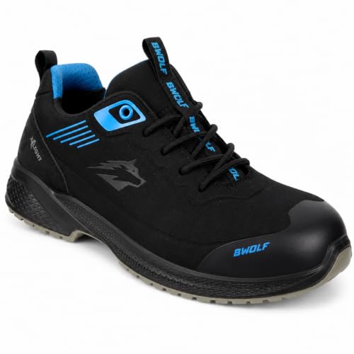 BWOLF Noir S3S Arbeitsschuhe Herren ESD S3 – Sicherheitsschuhe mit Verbundkappe und Kevlarsohle, wasserdicht, ölbeständig, rutschhemmend (Schwarz, EU Schuhgrößensystem, Erwachsene, Numerisch, M, 44)