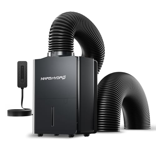 MARS HYDRO Luftentfeuchter, 12L/T, Automatische Abtauung, Timer Funktion, Raumentfeuchter Dehumidifier für Growzelt Keller Pflanzen, Wassertank 1.2L