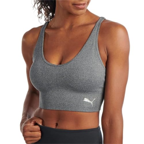 PUMA Damen Spejlløs sports-bh sports bras, Medium Heather Grey, M EU