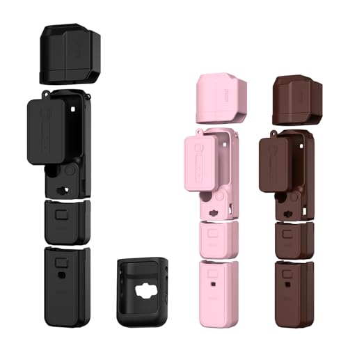 BRDRC Pocket 3 Silikonhülle, Schutzhülle, Objektivschutz, kratzfeste Hülse, kompatibel mit DJI OSMO Pocket 3 Creator Combo Zubehör (Schwarz)