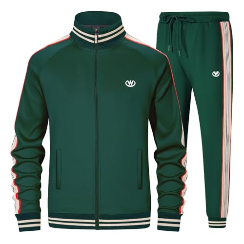 W JIANWANG Herren Trainingsanzug Jogginganzug Sportanzug Tracksuits 2 Teiliges Lässiges Athletisches Jogging 5016-L