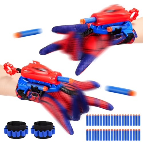 Braxel Spielzeug ab 3-10 Jahre Junge 2 Set Netzwerfer Handschuhe Kinder Geschenk Outdoor Spielzeug Kinderspielzeug ab 4 5 6 7 8 Jahre