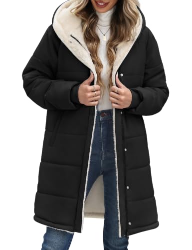 Vancavoo Wintermantel Damen Winterjacke Gefütterte Steppmantel Winterparka