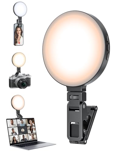 4 Zoll Ringlicht Monitor für Videotelefonie, Handylicht mit USB-aufladbar, Upgrade-Clip für 2 Montagearten – Schminklicht & Selfie-Licht für Laptop, Monitor, Handy, perfekt für Zoom, TikTok, YouTube
