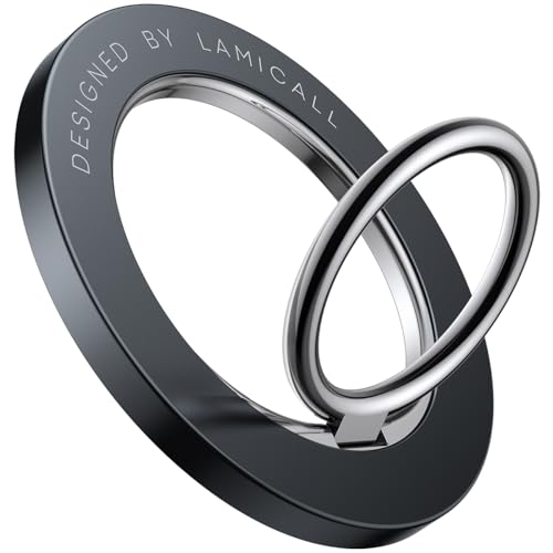 Handy Ring Halterung Magnetisch für MagSafe - Lamicall 360° Drehung Handy Griff Halter Fingerhalter für iPhone 17/16/15/14 Pro Max Plus, 12/13 Pro Max, Smartphone mit Metallring, Zubehör für MagSafe