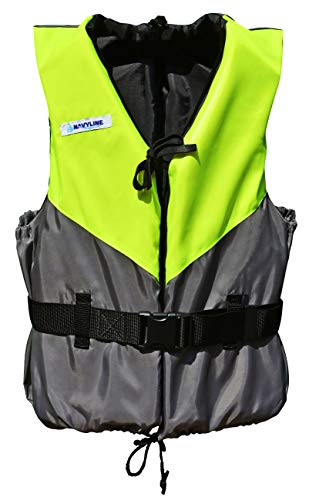 Navyline Unisex 50N Schwimmhilfe Schwimmweste, Farbe:gelb/grau, Größe:70-90kg