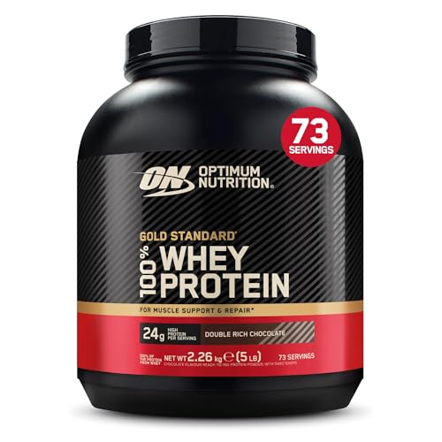 Optimum Nutrition Gold Standard 100% Whey, Proteinpulver, Geschmack Double Rich Chocolate, 2.26kg, 73 Portionen