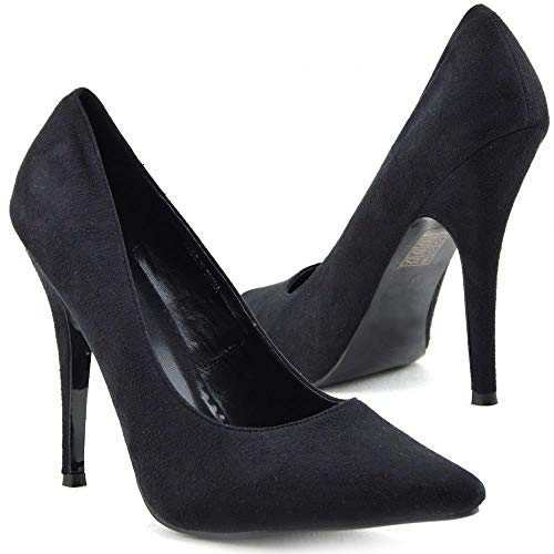 Golden Beads Damen Bs-924-bs-12 Spitze Zehenpartie, Schwarze Velourslederoptik, 47 EU