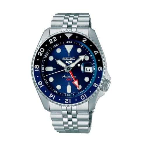 Seiko 5 Sports Herrenuhr Automatik GMT Stahl/Blau SSK003K1