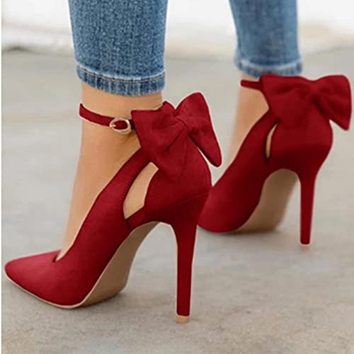 YHCS Frauen spitz auf High Heels Frau Dünne Fersen Damen Sexy Pumps Damen Schnalle Strap Weibliche Mode Bowknot Schuhe Plus Größe 34-43