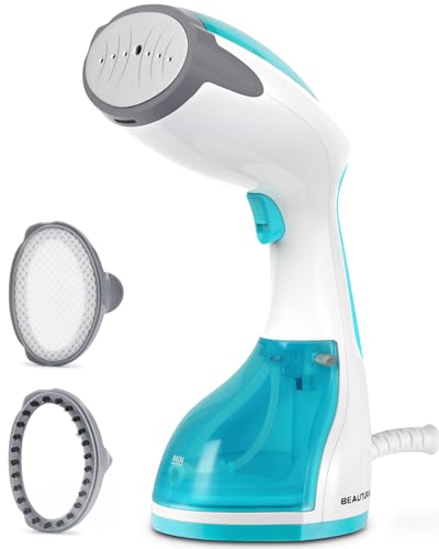 BEAUTURAL Dampfglätter mit Beheizte Keramik Bügelsohle 1200W 30s Schnellaufheizender Dampfbürste Abschaltautomatik Garment Steamer für Kleidung, Gardinen