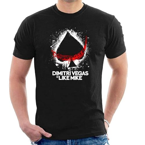 Dimitri Vegas Like Mike Ace Mens T-Shirt Electro House Dj Festival Black Size M