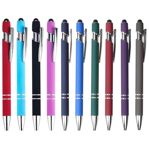Super Haltbar Druckkugelschreibe, Ergonomische Kugelschreiber mit Touchpen & Hochwertig Metall, Kapazitive Stylus f체r Pr채zises Schreiben und Touch-Eingabe, f체r B체ro, Haushalt und Universelle Ger채te