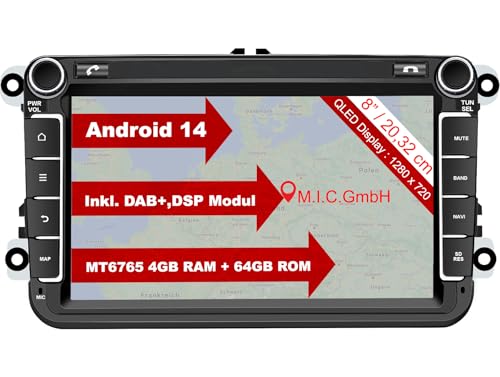 M.I.C. AV8V7-L2 Android 14 Autoradio für VW Golf 5/6 Passat Touran Tiguan T5 / Skoda/SEAT (RNS/RCD Ersatz) – 8