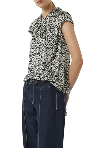 Comma Gemusterte Satinbluse mit Kappärmeln