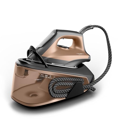 Rowenta Force Pro 300 Dampfbügelstation, 2400 Watt, 6,1 bar Pumpendruck, 110 g/min kontinuierliche Dampfabgabe, 320 g/min Dampfstoß, Eco-Modus, Vertikaldampf, schnell und effizient, Kupfer, VR5432F0