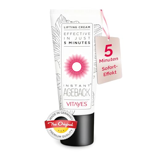 Vitayes Instant Ageback - Anti-Aging Gesichtscreme mit Soforteffekt - 15ml - Frischer Look bei Augenringen & Feinen Linien - Vegan & Tierversuchsfrei