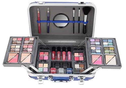 ZMILE COSMETICS Traveller Blue blauer Kosmetikkoffer vegane Kosmetik mit Schminke - Make Up Set für unterwegs, zum Reisen und Verschenken