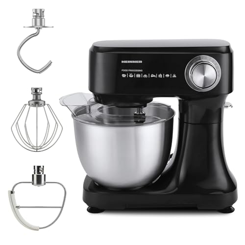HEINNER HPM-D750BK Stand Mixer – Planetary Mixing System, 750W Power, 3.5L Stainless Steel Bowl, 10 Speed Settings, Splash Guard, Black, 3-Year Warranty (Anthrazit, 3. 5 L)