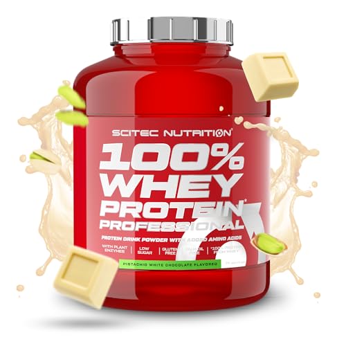 Scitec Nutrition 100% Whey Protein Professional - Angereichert mit zusätzlichen Aminosäuren und Verdauungsenzymen - Glutenfrei - Palmölfrei, 2.35 kg, Pistazie-Weiße Schokolade