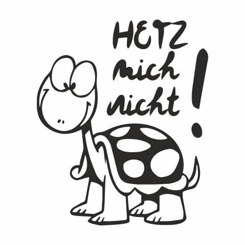 Autosticker Hetz Mich Nicht Schildkröte stehend - Schwarz, 12 x 10 cm, Autoaufkleber Tuning, Sticker für Heckscheibe, Auto Sticker Fahrzeug, wetterfestes Deko Motiv, waschstraßenfest, tradercat