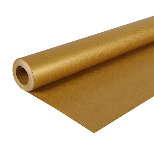 Clairefontaine 195775C Rolle (goldfarbenes Kraftpapier, 10 x 0,7 m, 60 g, PEFC, ideal für Ihre Bastelprojekte) 1 Stück gold