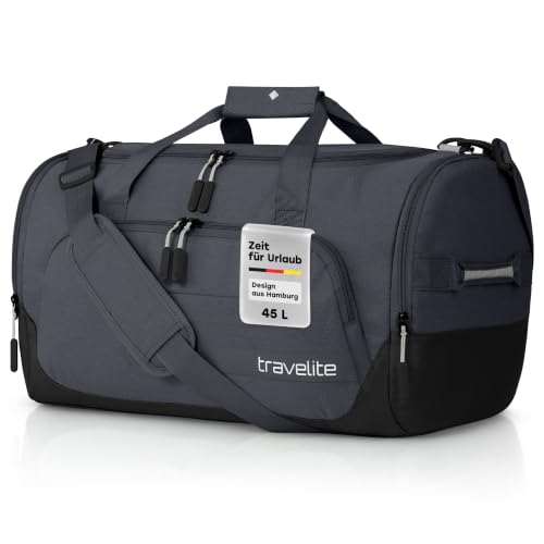 travelite Reisetasche Kick Off Größe M, 50 cm, 45 Liter, Weekender | mittelgroße Sporttasche für Damen & Herren, Schwimmtasche, Kliniktasche, Saunatasche, Handgepäck mit Nass- & Schuhfach