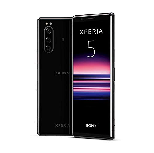 Sony Xperia 5 Smartphone 15,5 cm (6.1 Zoll) Dual-SIM (21:9 CinemaWide, Full-HD OLED-Display, Kamera mit Dreifach-Objektiv und Eye AF, Android Pie, 6GB RAM und 128GB, Schwarz