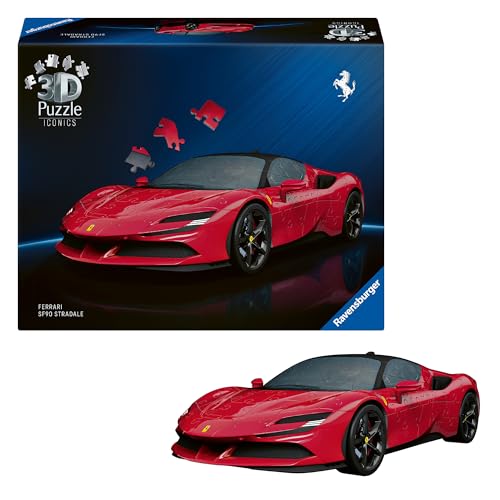 Ravensburger 3D Puzzle Iconics: 12008041 Ferrari SF90 Stradale - Der ikonische Supersportwagen aus Maranello als Modellauto