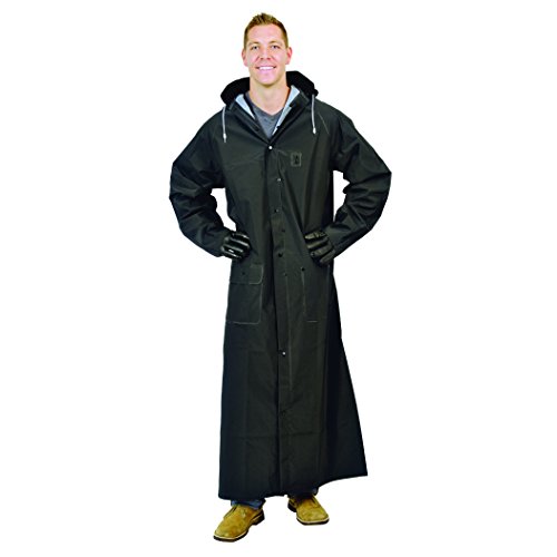 Galeton 12560-XL-BK Repel Rainwear 0,35 mm PVC 60 Zoll Regenmantel für mehr Abdeckung, XL, Schwarz